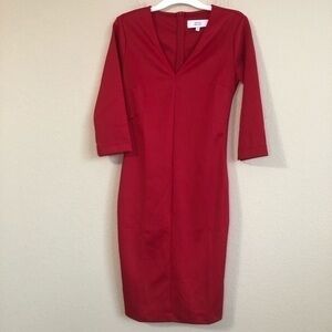 Textile Elizabeth And James Dress Red Bodycon V-Neck Long Sleeve Sexy Trendy